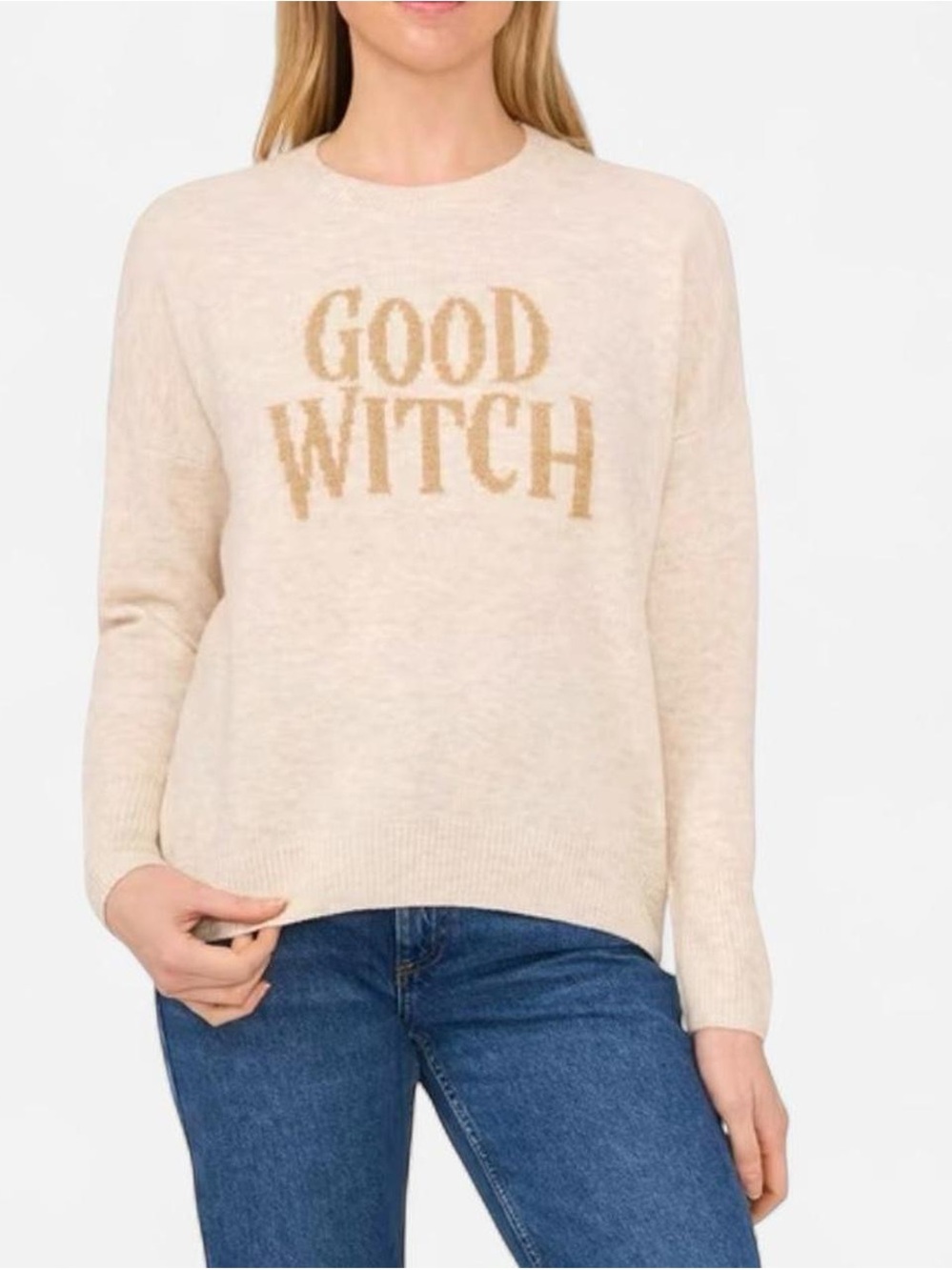 Vince Camuto Good Witch Cream Knit Pullover Sweater M NWT Halloween 🎃